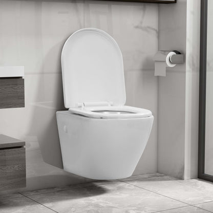 Wall Hung Rimless Toilet Ceramic White