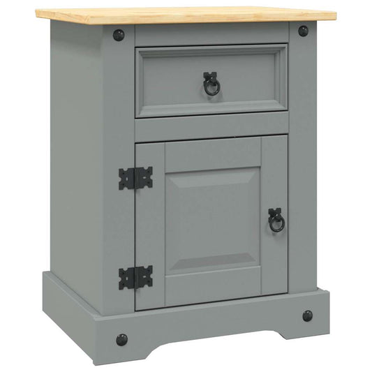 Bedside Cabinet Mexican Pine Corona Range Grey 53x39x67 cm