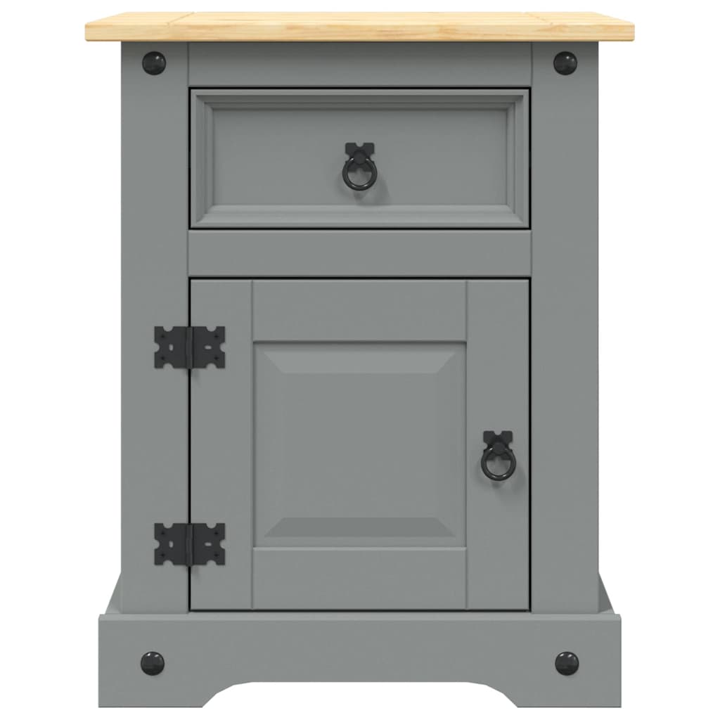 Bedside Cabinet Mexican Pine Corona Range Grey 53x39x67 cm