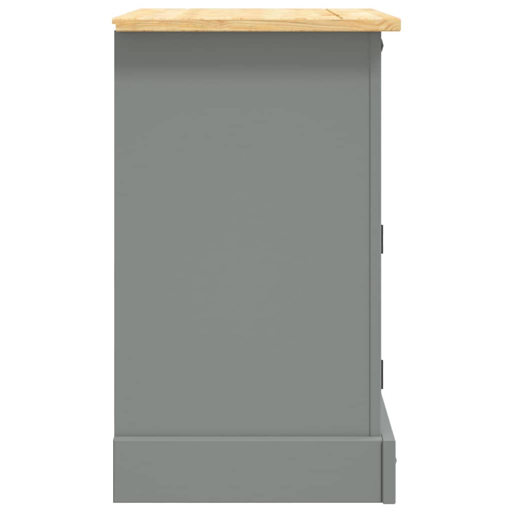 Bedside Cabinet Mexican Pine Corona Range Grey 53x39x67 cm