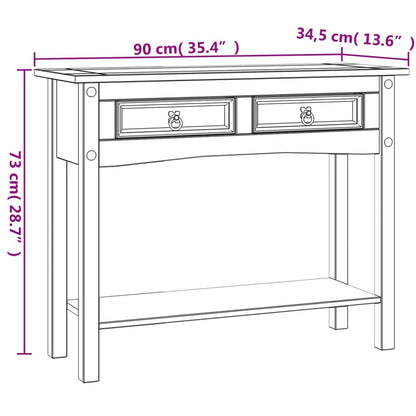 Console Table Mexican Pine Corona Range White 90x34.5x73 cm