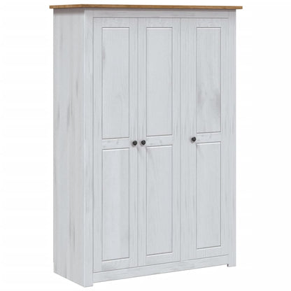 3-Door Wardrobe White 118x50x171.5 cm Pine Panama Range