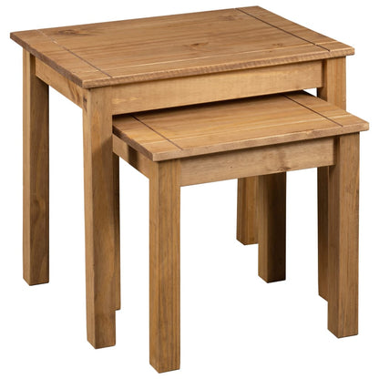 Nesting Tables 2 pcs Solid Pine Wood Panama Range