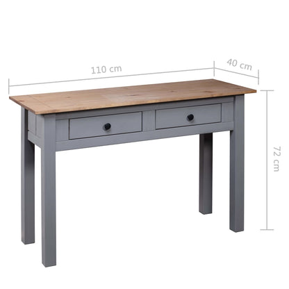 Console Table Grey 110x40x72 cm Solid Pine Wood Panama Range