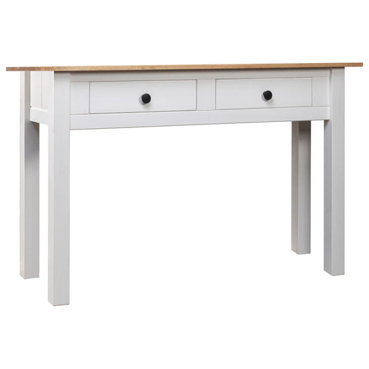 Console Table White 110x40x72 cm Solid Pine Wood Panama Range