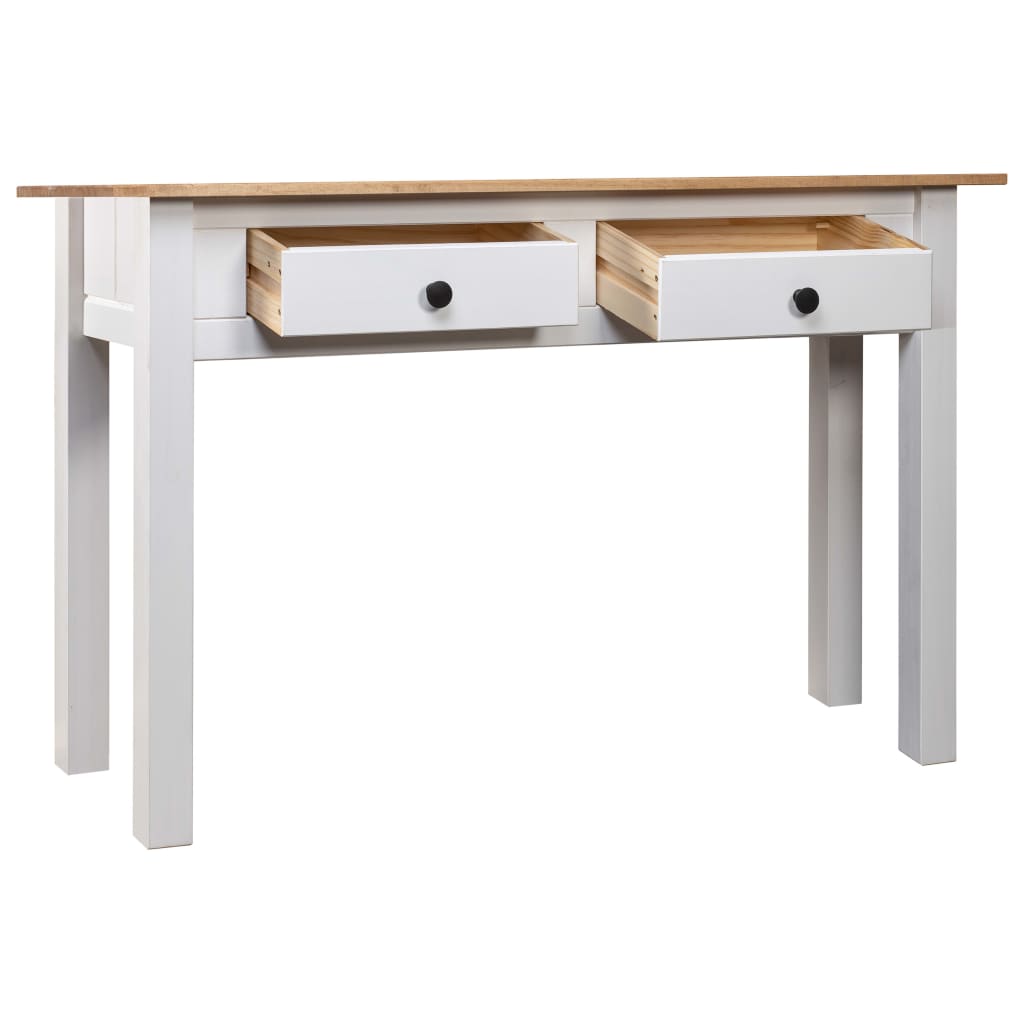 Console Table White 110x40x72 cm Solid Pine Wood Panama Range