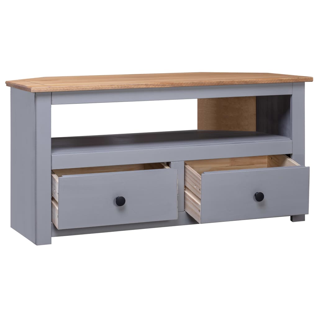 Corner TV Cabinet Grey 93x49x49 cm Solid Pine Panama Range