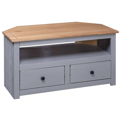 Corner TV Cabinet Grey 93x49x49 cm Solid Pine Panama Range