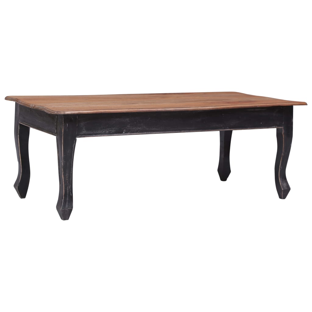 Coffee Table Black 120x60x45 cm Solid Mahogany Wood