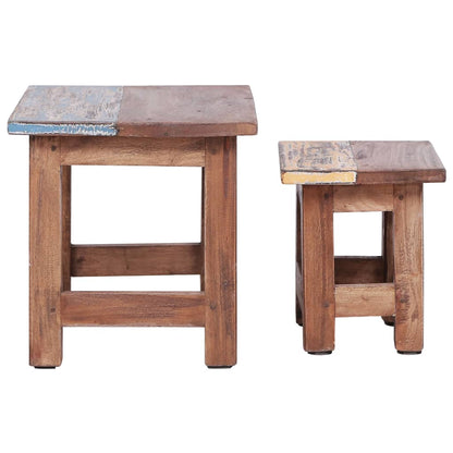 Nesting Tables 2 pcs Solid Mahogany Wood