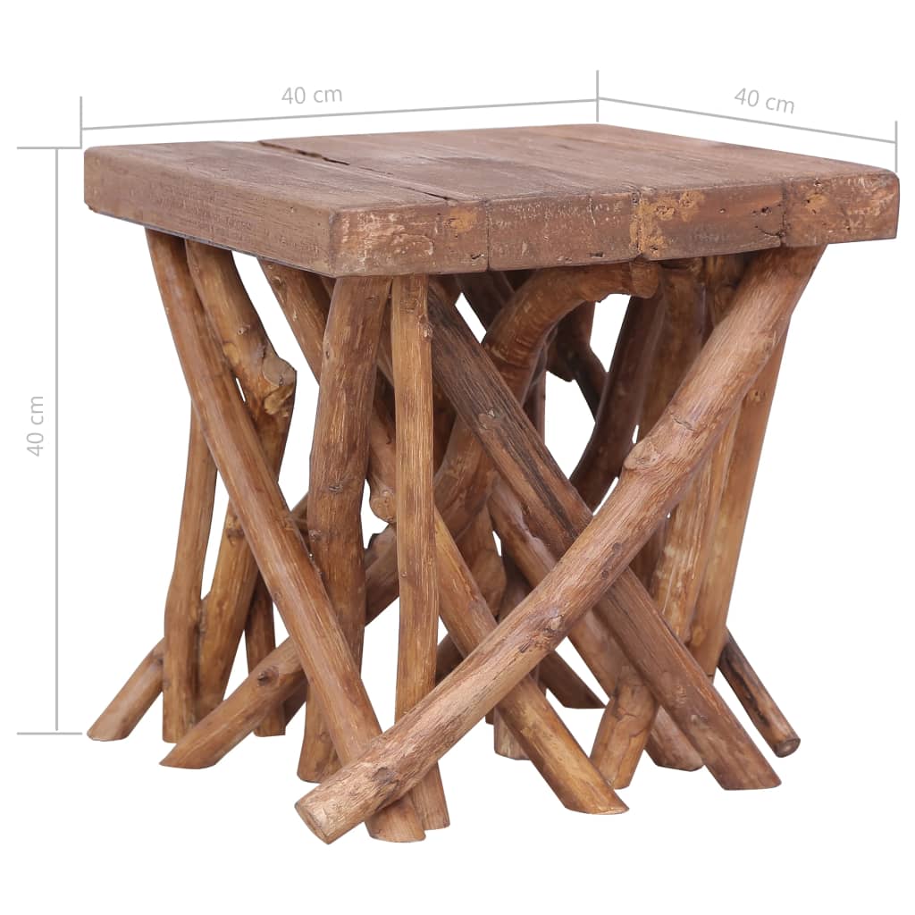 Log Coffee Table 40x40x40 cm Mixed Recycled Wood