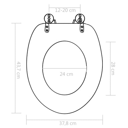 WC Toilet Seats 2 pcs with Soft Close Lids MDF Dolphins Design