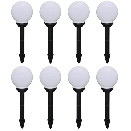 Outdoor Pathway Lamps 8 pcs LED 15 cm with Ground Spike