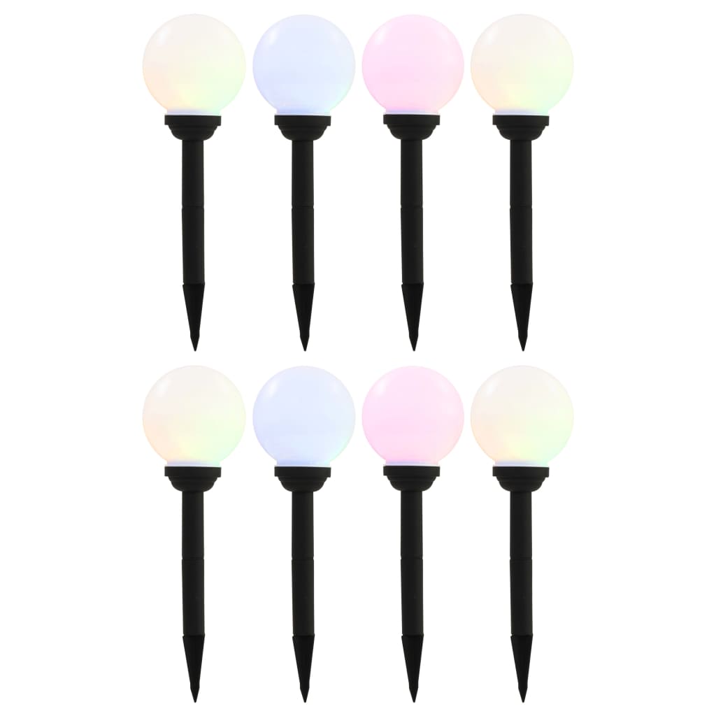 Outdoor Solar Lamps 8 pcs LED Spherical 15 cm RGB