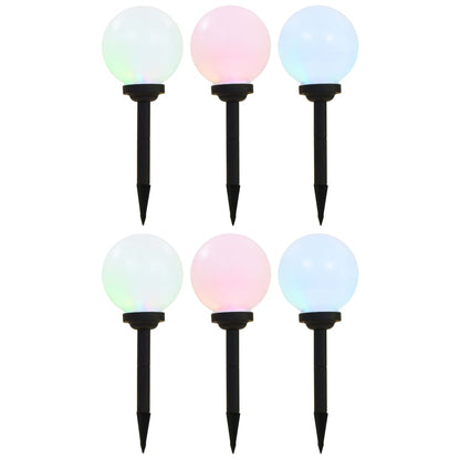 Outdoor Solar Lamps 6 pcs LED Spherical 20 cm RGB