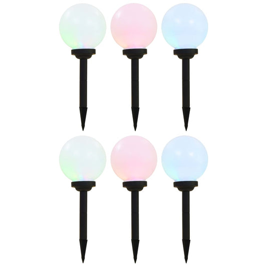 Outdoor Solar Lamps 6 pcs LED Spherical 20 cm RGB