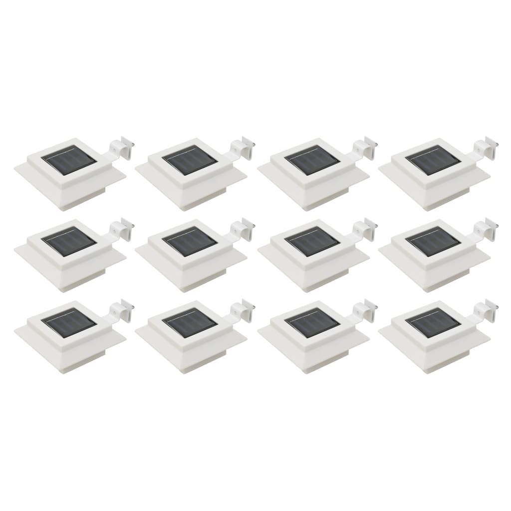 Outdoor Solar Lamps 12 pcs LED Square 12 cm White