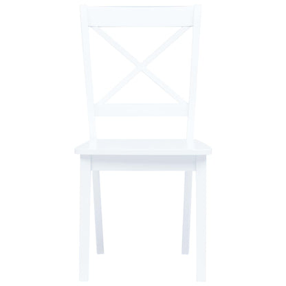 Dining Chairs 6 pcs White Solid Rubber Wood