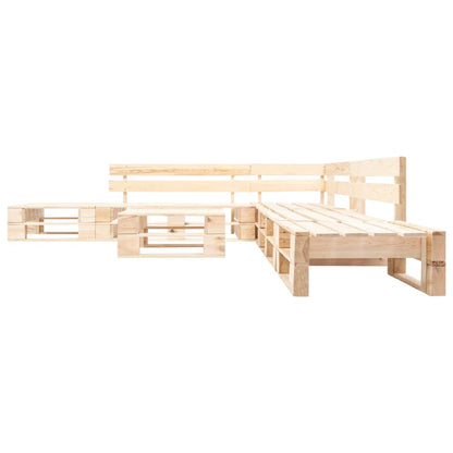 6 Piece Garden Pallet Lounge Set Natural Wood