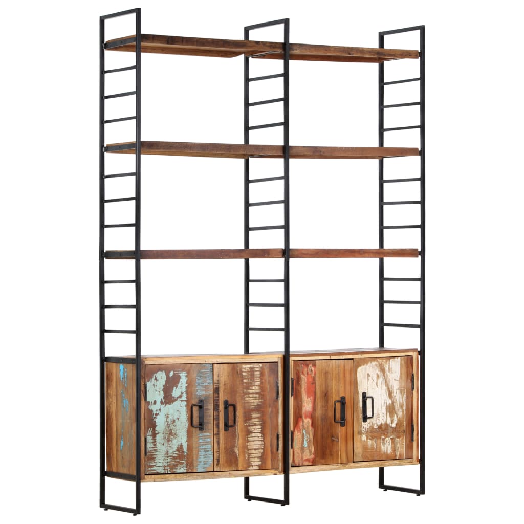 4-Tier Bookcase 124x30x180 cm Solid Reclaimed Wood