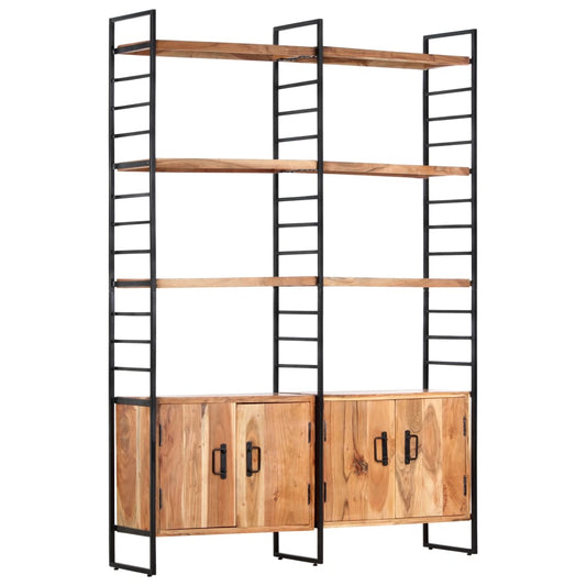 4-Tier Bookcase 124x30x180 cm Solid Acacia Wood