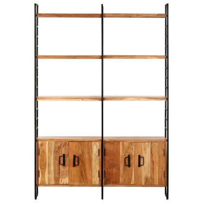 4-Tier Bookcase 124x30x180 cm Solid Acacia Wood