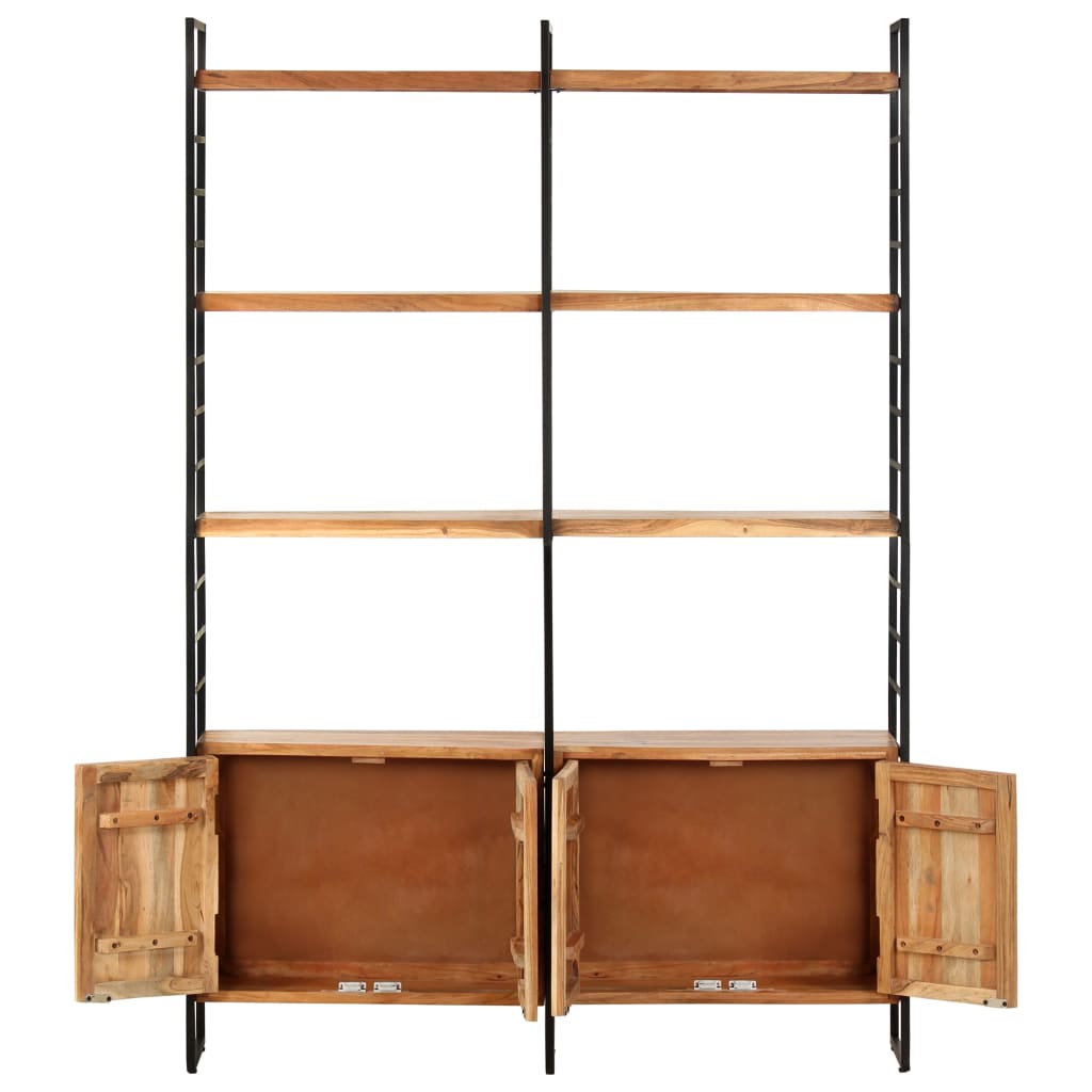 4-Tier Bookcase 124x30x180 cm Solid Acacia Wood