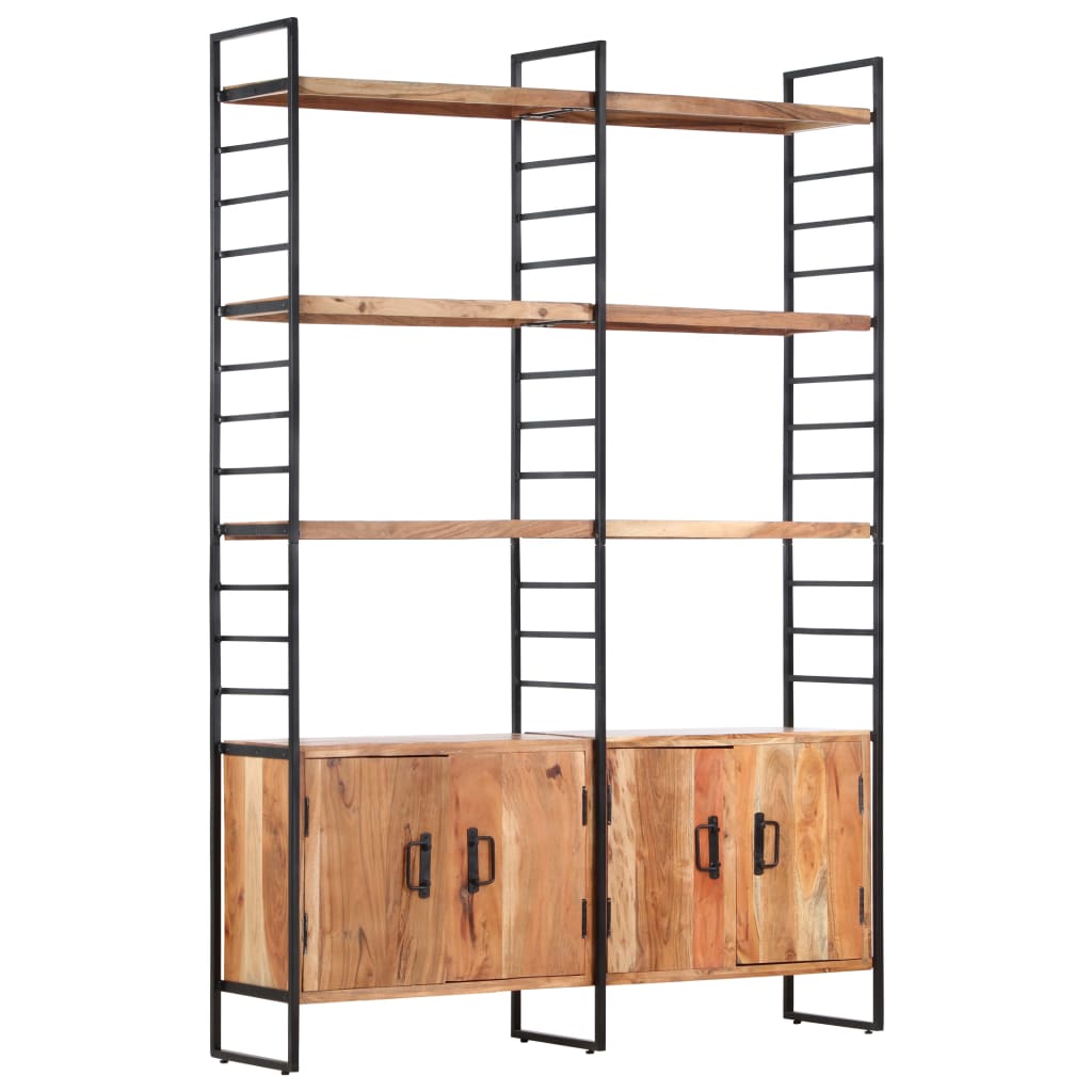 4-Tier Bookcase 124x30x180 cm Solid Acacia Wood