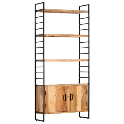 4-Tier Bookcase 80x30x180 cm Solid Acacia Wood