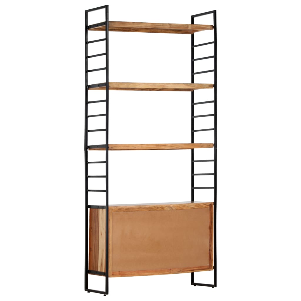 4-Tier Bookcase 80x30x180 cm Solid Acacia Wood