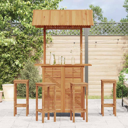 Outdoor Bar Table with Rooftop 113x106x217 cm Solid Acacia Wood