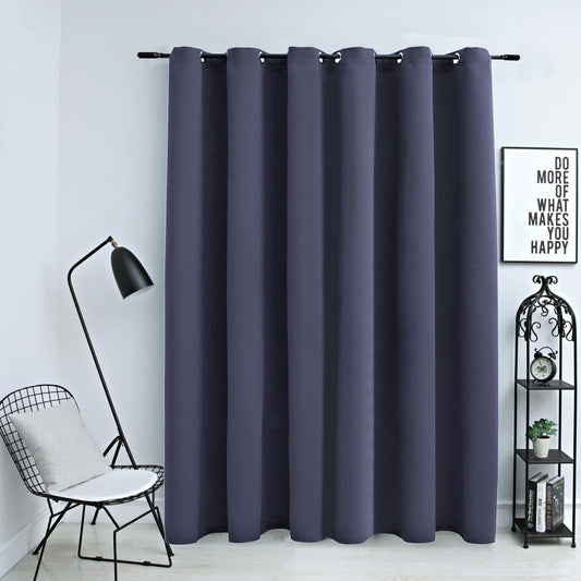 Blackout Curtain with Metal Rings Anthracite 290x245 cm