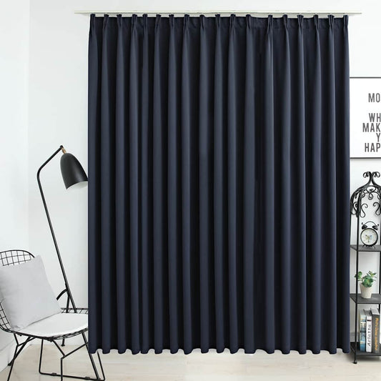 Blackout Curtain with Hooks Anthracite 290x245 cm