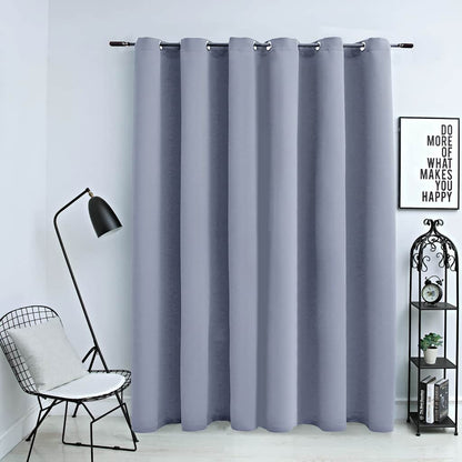 Blackout Curtain with Metal Rings Grey 290x245 cm