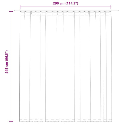 Blackout Curtain with Hooks Grey 290x245 cm