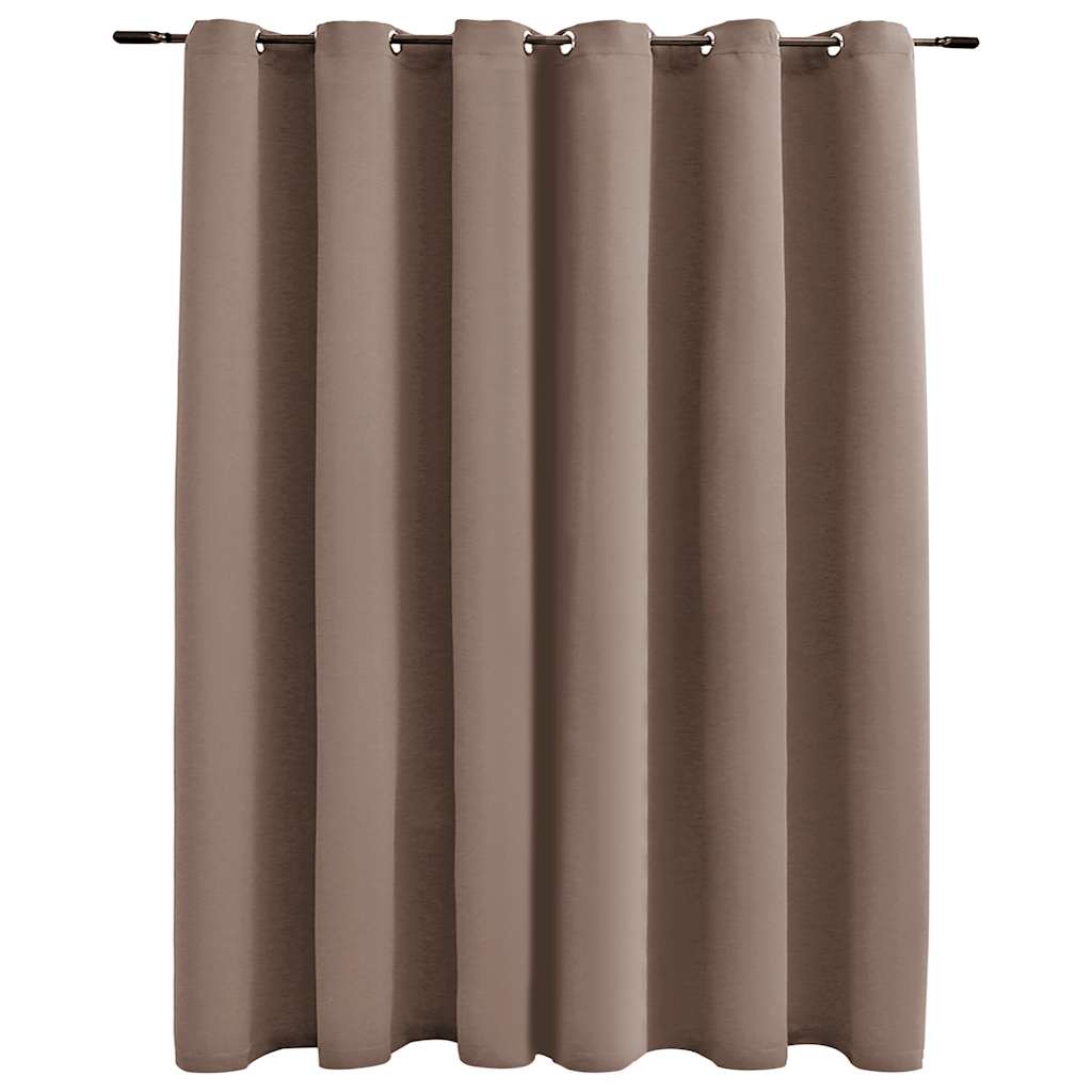 Blackout Curtain with Metal Rings Taupe 290x245 cm