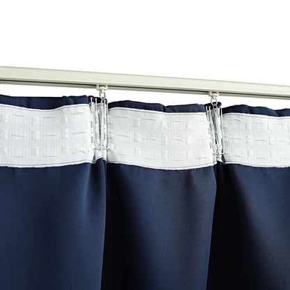 Blackout Curtains with Hooks 2 pcs Blue 140x245 cm