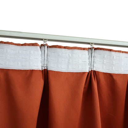 Blackout Curtains with Hooks 2 pcs Rust 140x175 cm