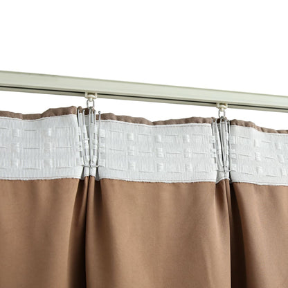 Blackout Curtains with Hooks 2 pcs Taupe 140x225 cm