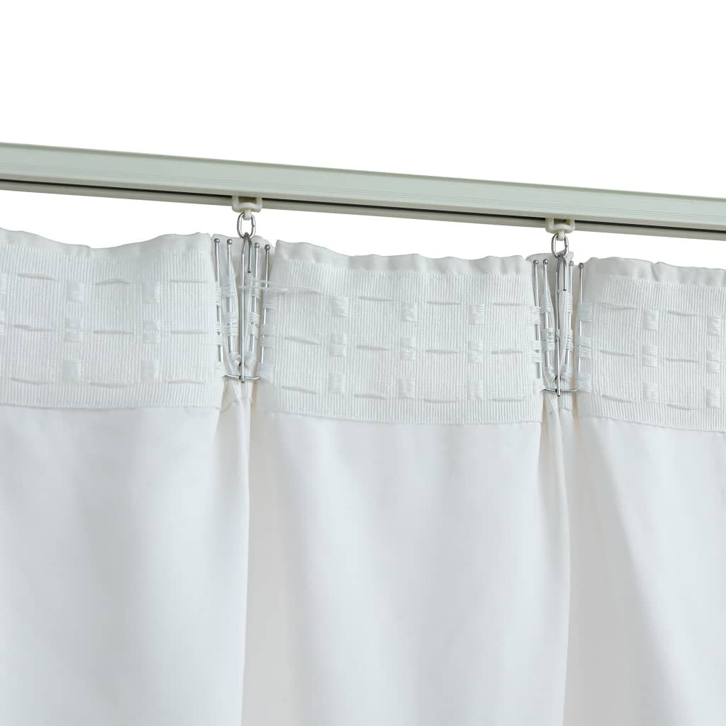 Blackout Curtains with Hooks 2 pcs Off White 140x245 cm