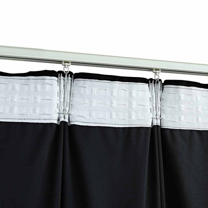 Blackout Curtains 2 pcs with Hooks Velvet Black 140x175 cm