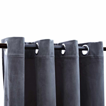 Blackout Curtains with Rings 2 pcs Velvet Anthracite 140x225 cm