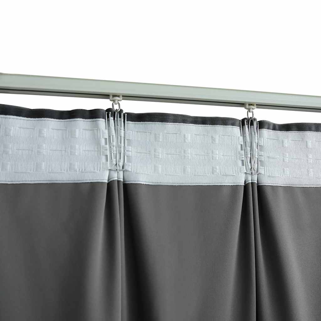 Blackout Curtain with Hooks Velvet Anthracite 290x245 cm