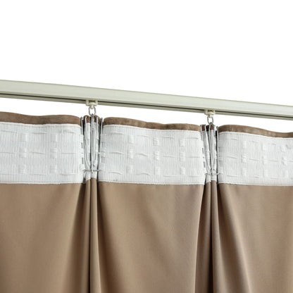 Blackout Curtains 2 pcs with Hooks Velvet Beige 140x175 cm