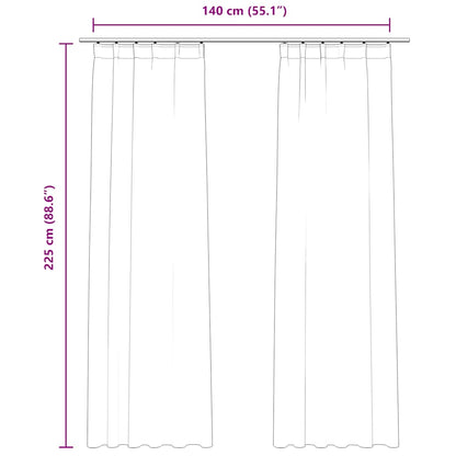 Blackout Curtains 2 pcs with Hooks Velvet Beige 140x225 cm
