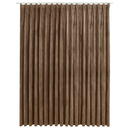 Blackout Curtain with Hooks Velvet Beige 290x245 cm