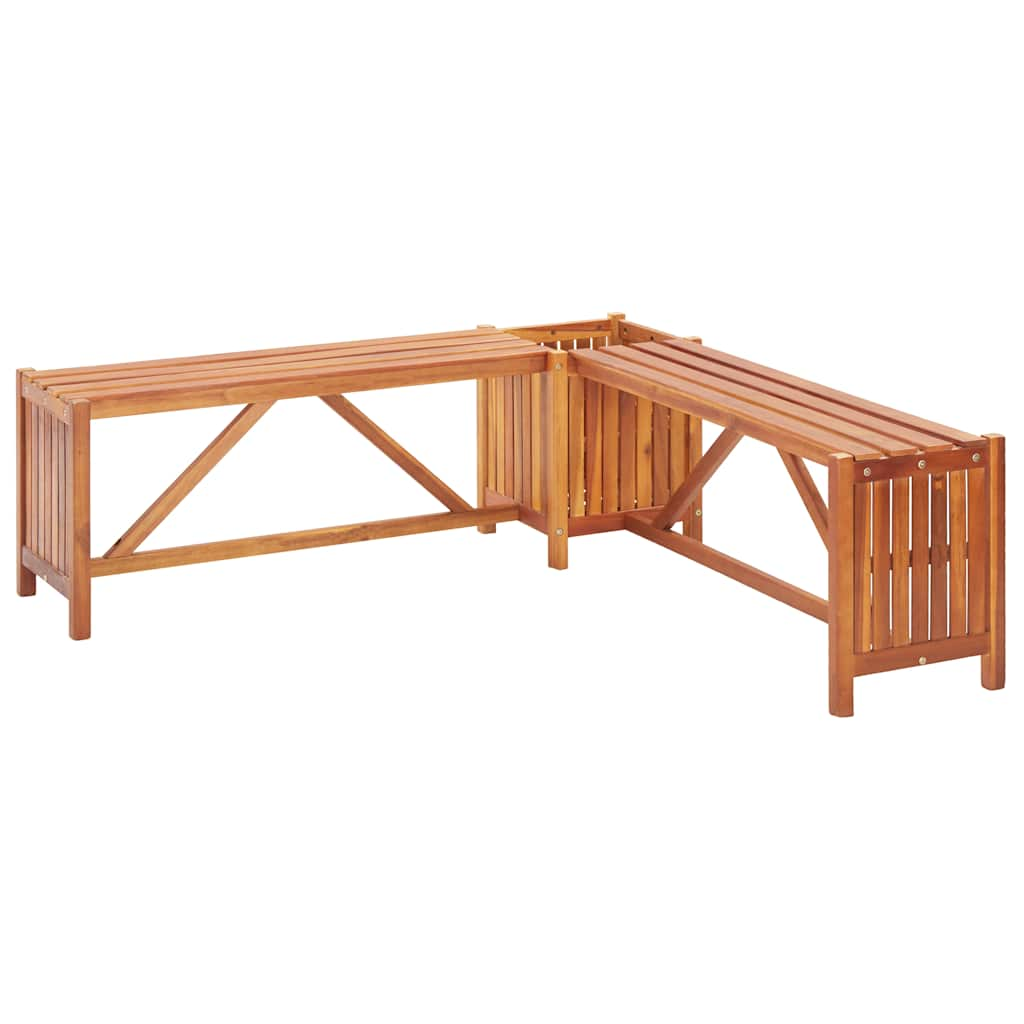 Garden Corner Bench with Planter 117x117x40cm Solid Acacia Wood