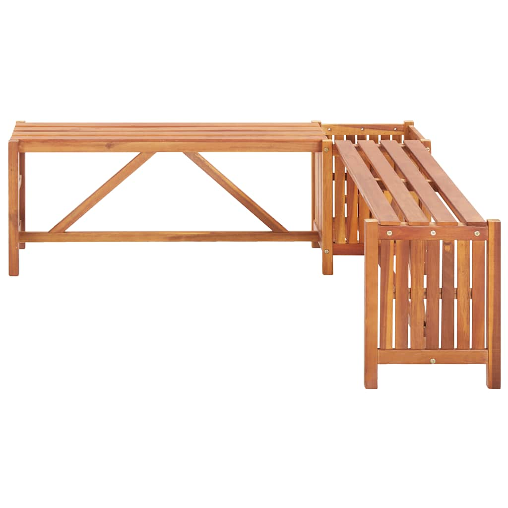 Garden Corner Bench with Planter 117x117x40cm Solid Acacia Wood