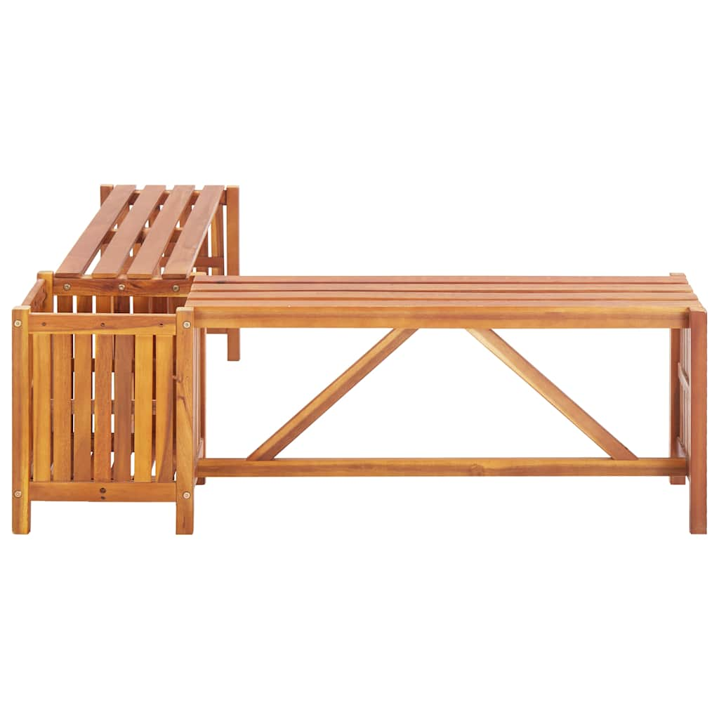 Garden Corner Bench with Planter 117x117x40cm Solid Acacia Wood