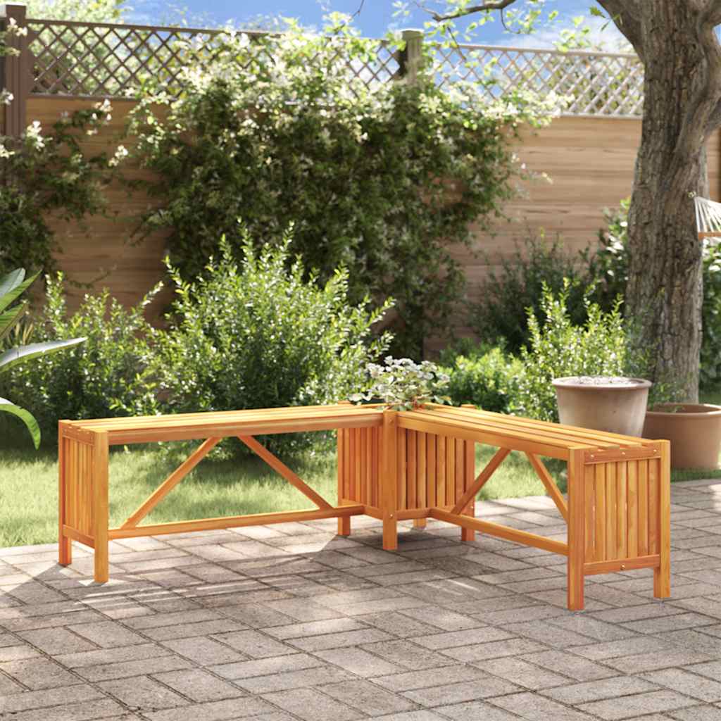 Garden Corner Bench with Planter 117x117x40cm Solid Acacia Wood